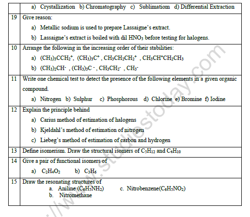 Cbse Class Chemistry Some Basic Concepts Worksheet Set B